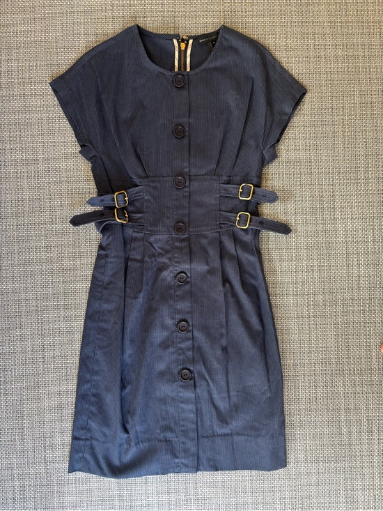 Marc By Marc Jacobs Dresses & Skirts - Marc by Marc Jacobs Navy Button-Front Dress with Side Buckles